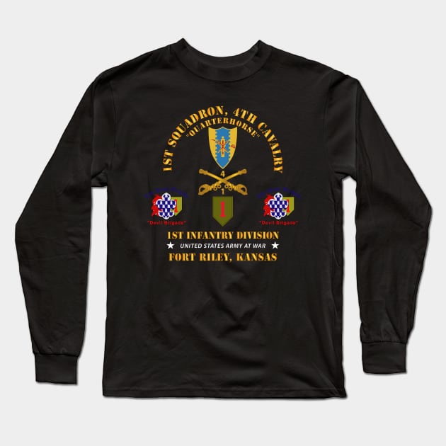 1st Squadron, 4th Cavalry - 1st Inf Div - Devil Bde - Ft Riley, KS X 300 Long Sleeve T-Shirt by twix123844